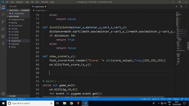 Game Over Screen l Python( pygame ) ll Car Game ll #dragcoder смотреть онлайн