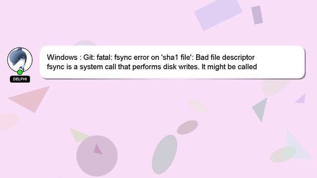Windows : Git: fatal: fsync error on 'sha1 file': Bad file descriptor смотреть онлайн