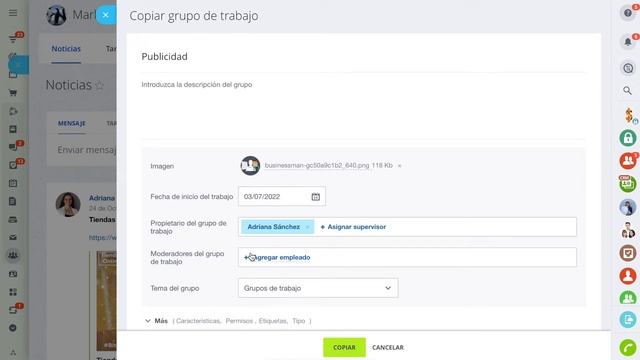 Gestión de Proyectos - Copiar grupo de trabajo / proyecto | Bitrix24 смотреть онлайн