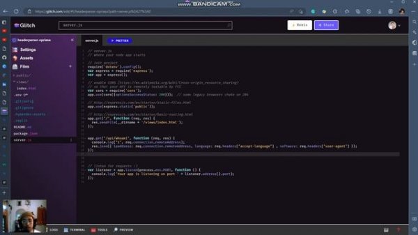 Request Header Parser Microservice - Bootstrap and NodeJS Express