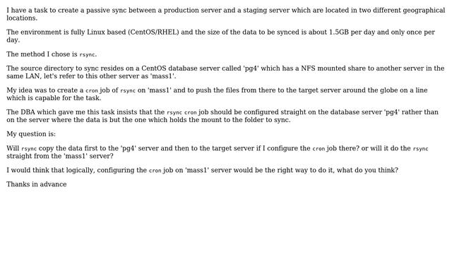 rsync: how will rsync react to a file copy from a mounted share to a remote location? смотреть онлайн
