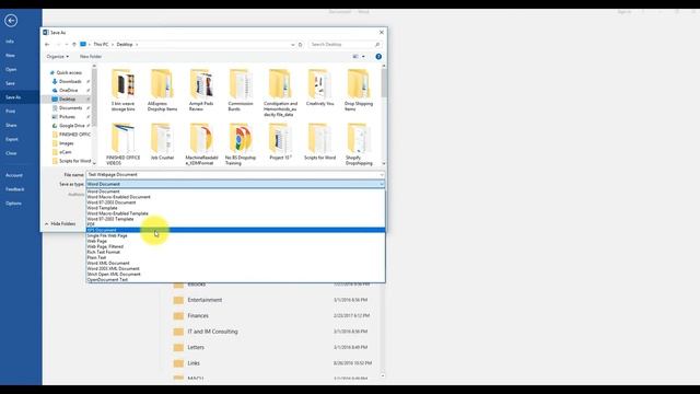 How to Save a Word Document as a WEBPAGE | Save Word Document as HTML File (Word 2013, 2016) смотреть онлайн