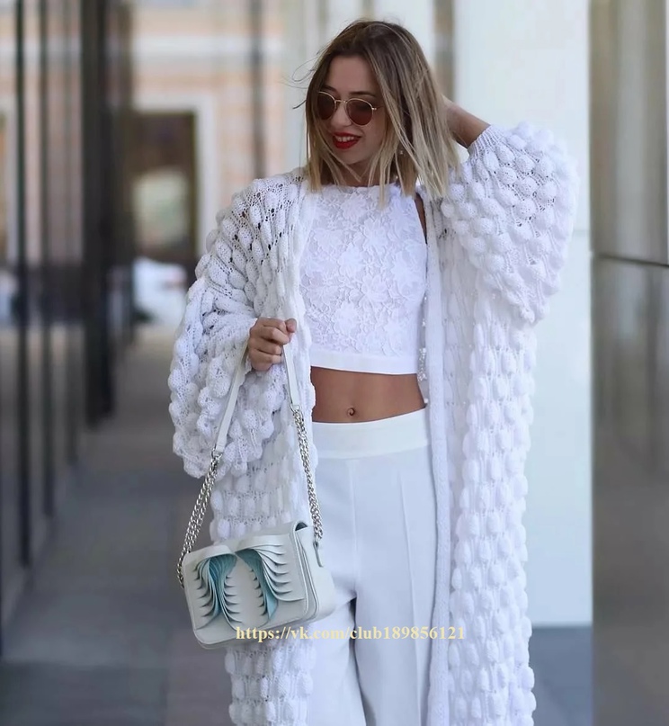 Вязаная Сочность! Кардиган, Джемпер, Свитер и Кофта с Объемным Узором “Малинки” Спицами! 🧶🍇 Вяжем смотреть онлайн