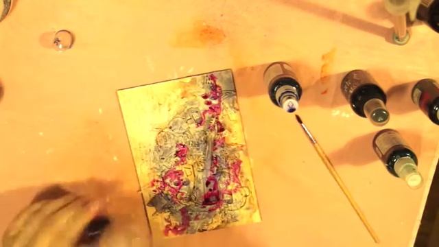 Миксмедийный холст, мастер класс/ Mixed media canvas tutorial смотреть онлайн