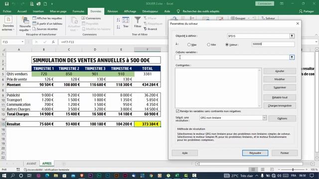 COMMENT OPTIMISER OU DEFINIR UN OBJECTIF ANNUEL AVEC LE SOLVER D'EXCEL FACILEMENT смотреть онлайн