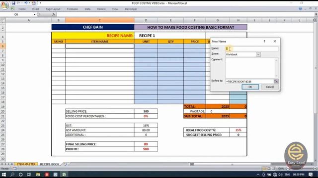 HOW TO MAKE FOOD COSTING FORMAT PART 2 смотреть онлайн