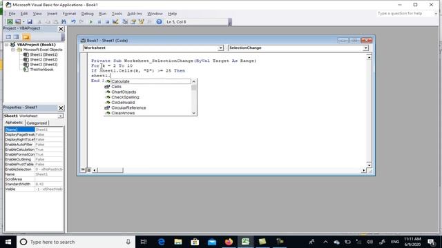 VBA Excel (Highlight the entire row) смотреть онлайн