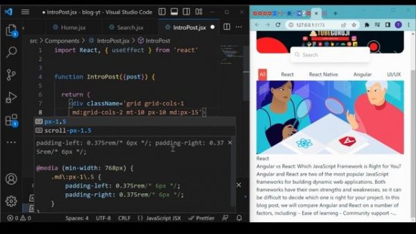 Full Stack Blog Website using React Js, Tailwind Css, Vite | React Js beginner tutorial
