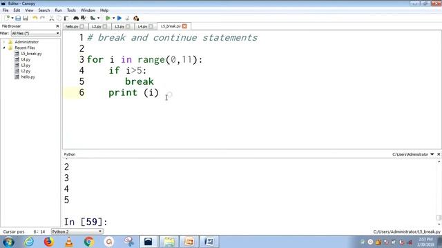 Break and continue statements in Python in hindi смотреть онлайн