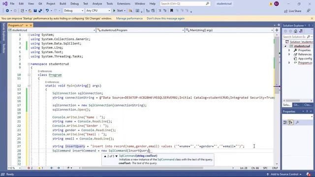 CRUD Operation in C# Console Application using SQL Server смотреть онлайн