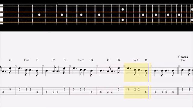 Sting - All This Time (BASS TABS - SCORE) смотреть онлайн