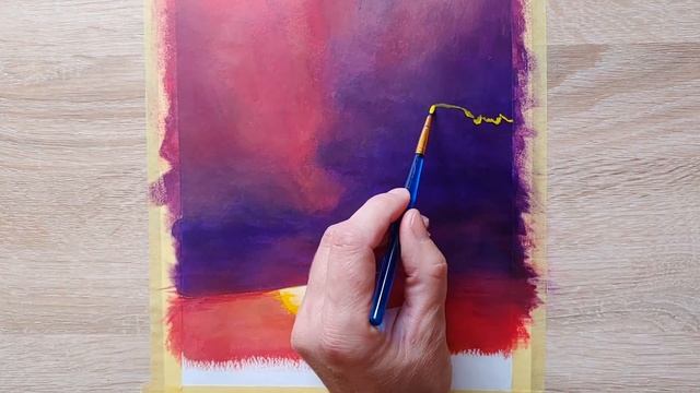 Рисуем закат акрилом / Пейзаж пошагово / We draw a sunset with acrylic / Landscape step by step смотреть онлайн