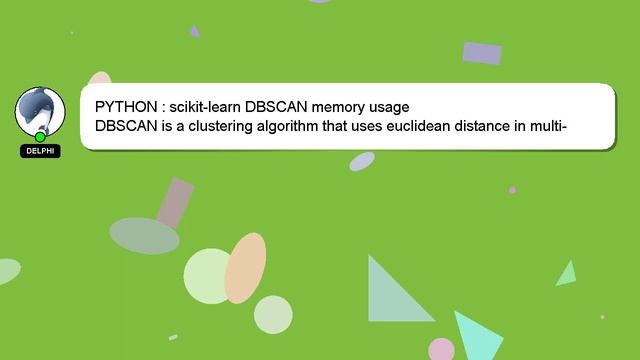 PYTHON : scikit-learn DBSCAN memory usage смотреть онлайн