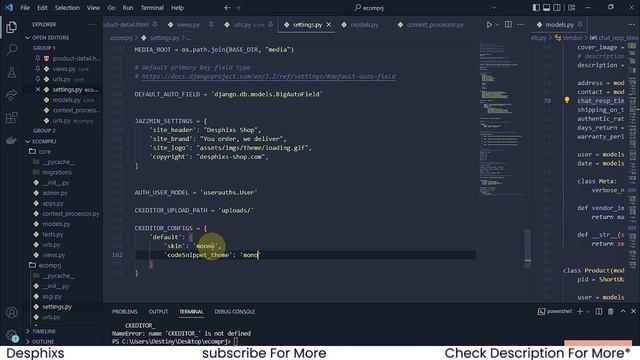 RichText Editor (CKEditor) in Django | E-commerce Website using Django | EP. 19 | Desphixs смотреть онлайн