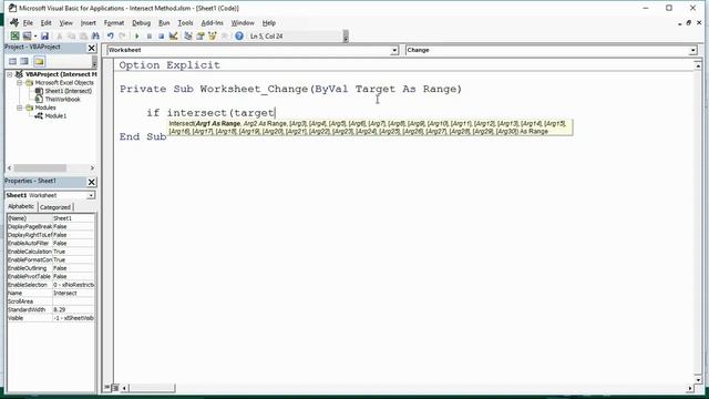 Excel VBA Intersect Method Explained With Two Examples