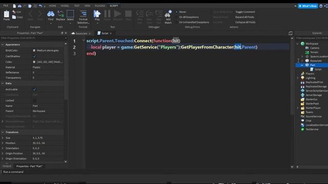 How to make something occur when a part is touched | Roblox Studio смотреть онлайн