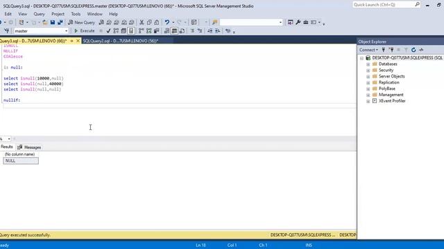 SQL NULL function смотреть онлайн