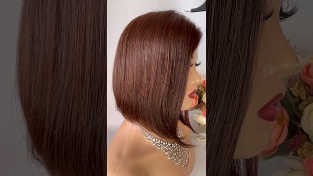 Парик из натуральных волос каре каштан смотреть онлайн