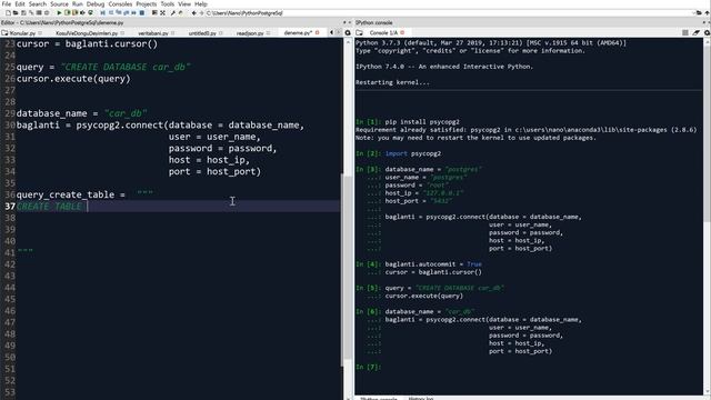 PostgreSql - Python Veritabanı Bağlantısı 01 смотреть онлайн
