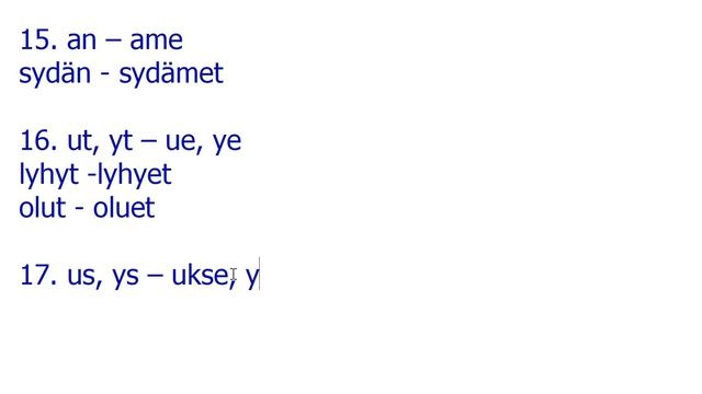 Sanatyypit 2. ТИПЫ СЛОВ В ФИНСКОМ ЯЗЫКЕ. смотреть онлайн