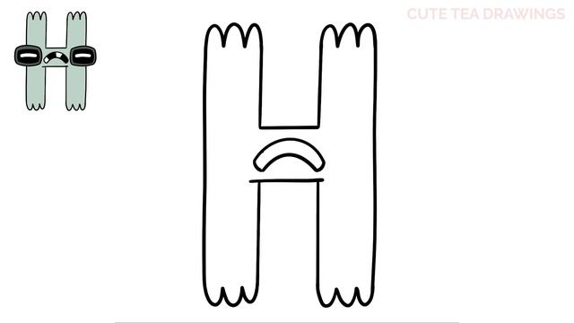 How To Draw Alphabet Lore - Letter H | Cute Easy Step By Step Drawing Tutorial смотреть онлайн