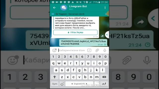 Mana telegramda Spamlar uchun chat bot yasash haqida video rolik смотреть онлайн
