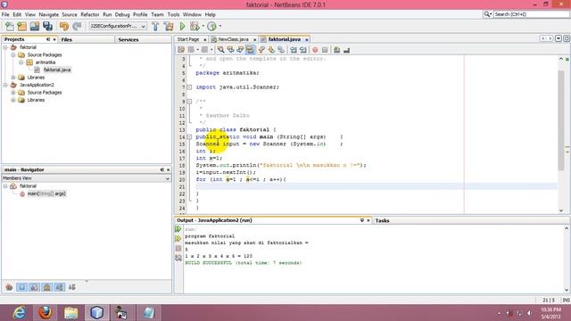 membuat program faktorial dari netbeans смотреть онлайн