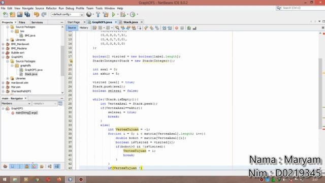 Shortest path DFS Algorithm Java Source Code | Maryam_D0229345_Informatika C смотреть онлайн