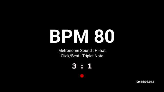 Metronome BPM 80 / Hi-hat / Triplet смотреть онлайн