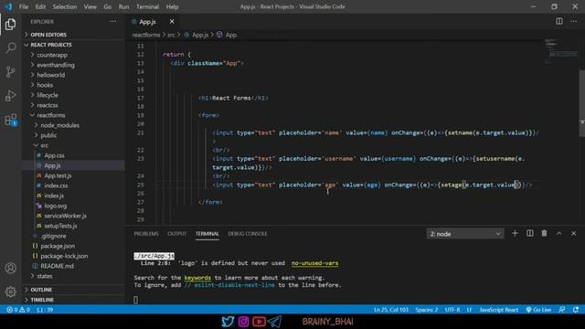 27. Form Submission in React ll React JS Full Playlist 2022 ll Brainy Bhai смотреть онлайн