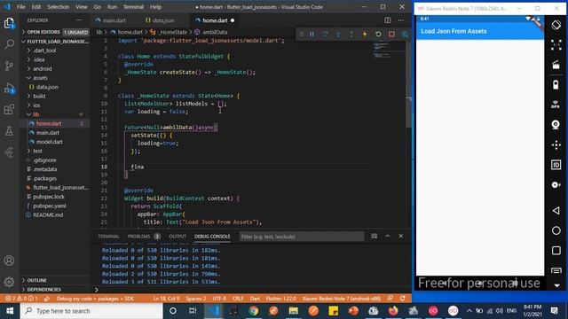 flutter load Data From json смотреть онлайн