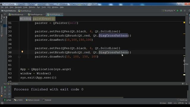 PyQt5 Brush Styles In QPainter Class смотреть онлайн