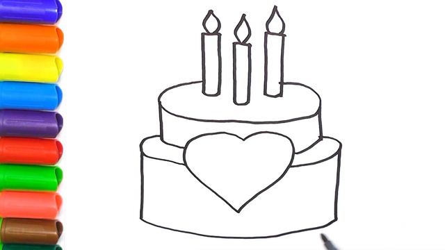 Как нарисовать торт. Простые уроки рисования для детей смотреть онлайн