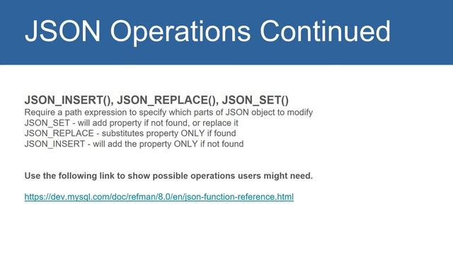 CS3319 Group 33: JSON Columns in MYSQL смотреть онлайн