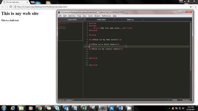 HTML Tutorial 2 - Bold, Italic, Underlined, and then Break Tag смотреть онлайн