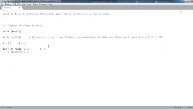 Python Basic Exercises: Print Given string letters in its Reverse Order смотреть онлайн