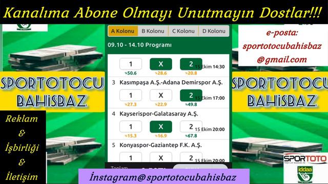 SPOR TOTO 11. HAFTA TAHMİNLERİ - OYNADIĞIM KUPON / KÜÇÜK PARALARLA KAZANABİLRİZ SPORTOTOCU BAHİSBA смотреть онлайн