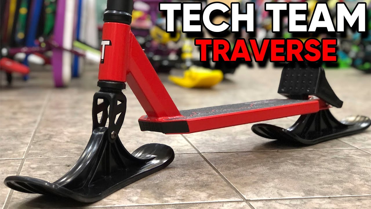 Зимний самокат Tech Team Traverse. Самокат на лыжах для детей смотреть онлайн