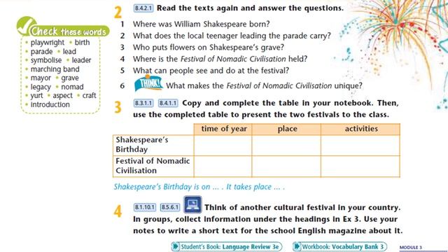 Excel. Grade 8. Lesson 31. Festivals around the world. смотреть онлайн