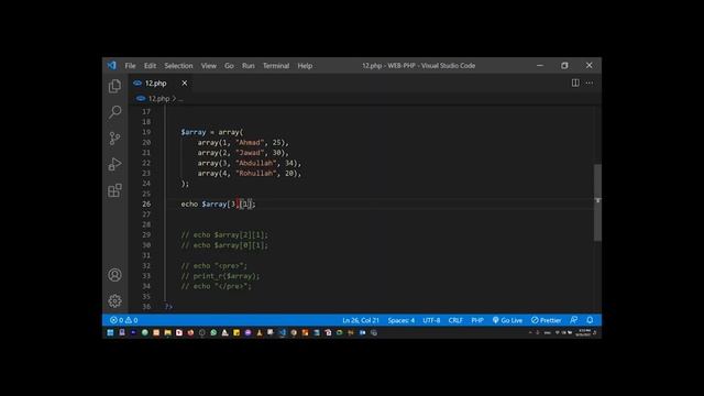 33.Multidimentional Array | php in pashto | پي ايچ پي په پښتو کې смотреть онлайн