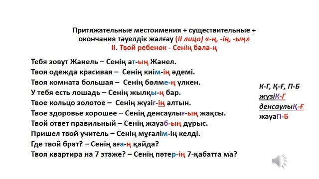 Казахский язык для всех! Притяжательные окончания казахского языка до автоматизма смотреть онлайн