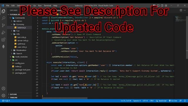 How To Make Discord.JS V14 BOT | Episode 13 - Balance Command(Economy System) | Tech Tip Cyber смотреть онлайн