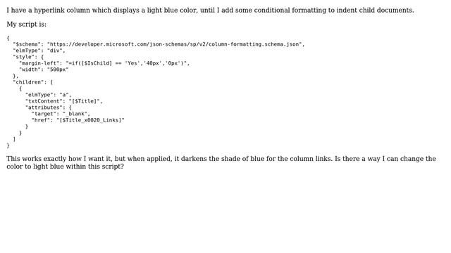 Sharepoint: SharePoint Doc Library - JSON changes color of text in hyperlink column смотреть онлайн