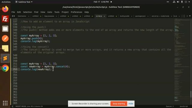 How to add an element to an array in JavaScript смотреть онлайн
