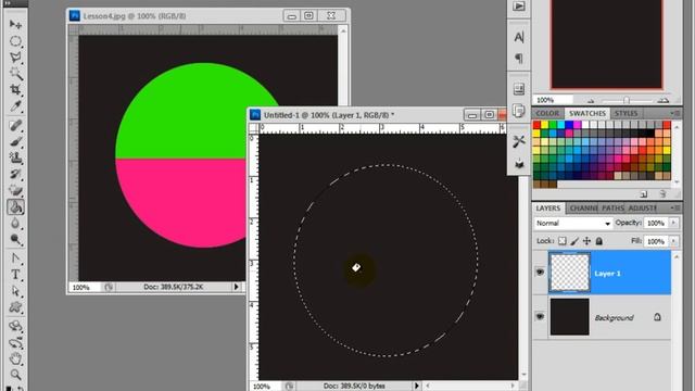 Photoshop Lesson4 How to use Paint bucket tool... смотреть онлайн