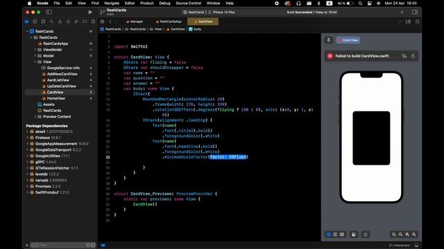 Flash Card App with SwiftUI and Firebase 3DEffect: Save, Delete, Update, and More смотреть онлайн