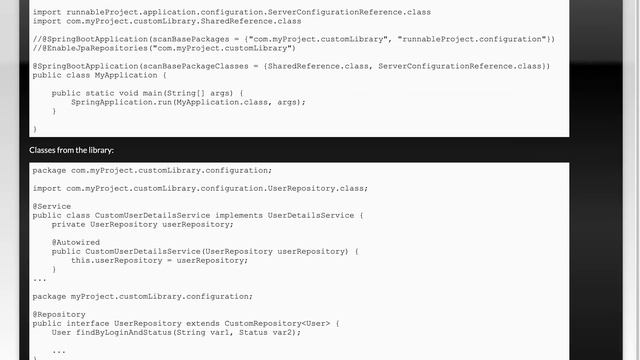 Spring Boot: autowire beans from library project смотреть онлайн