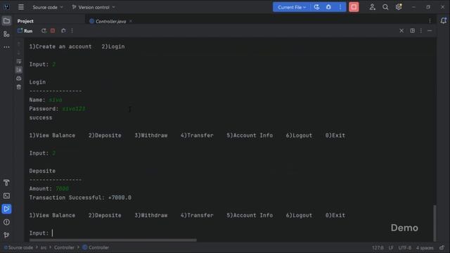 Banking Application in Java Console Based Application Demo смотреть онлайн