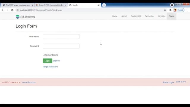 E Shopping Website | Forgot Password Recovery Email Error Solution in ASP.NET C# | CODERBABA смотреть онлайн