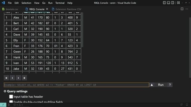 VS Code — Rainbow CSV Extension - Highlight, Query, Format & More смотреть онлайн